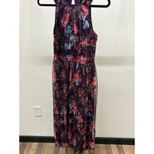 Candolite Petite Purple Floral Mesh Maxi Dress Sleeveless PM DB7359-MLP-21542RH