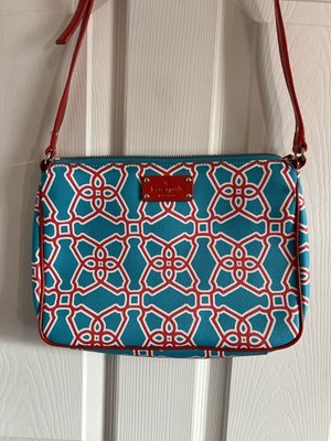 NWOT Kate Spade Chrissy Crossbody Bag Red Aqua Morrocan Design