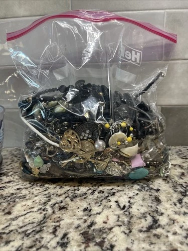 Vintage to Now Mystery Costume Jewelry Lot Wearable Junk Craft Art 5lbs 8oz