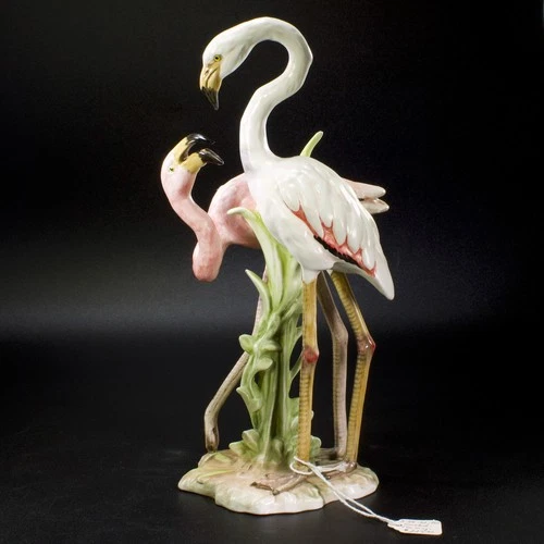 Goebel Courting Flamingo Birds Vintage Exquisite 381 63 23 1980 Signed 9.25"