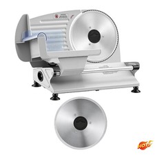7.5" Electric Meat Slicer, 200W, 2 SUS420 Blades, 0-0.6" Thickness, UL Approved