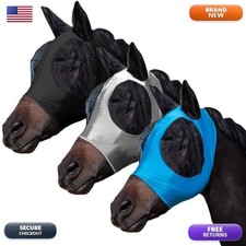 FOXLVDA 3 Pcs Horse Fly Mask - Fly Masks Horses Ears, Fashionable And
