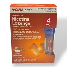 CVS Health Nicotine Mini Lozenge 108 4mg Cinnamon Sugar Free Stop Smoking Aid