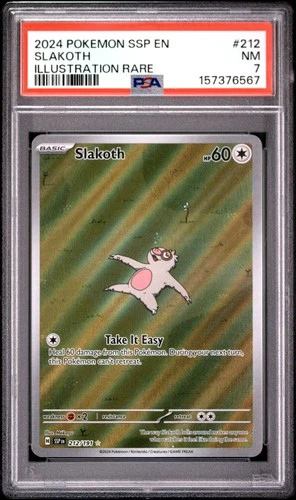 2024 POKEMON SSP EN-SURGING SPARKS ILLUSTRATION RARE #212 SLAKOTH PSA 7