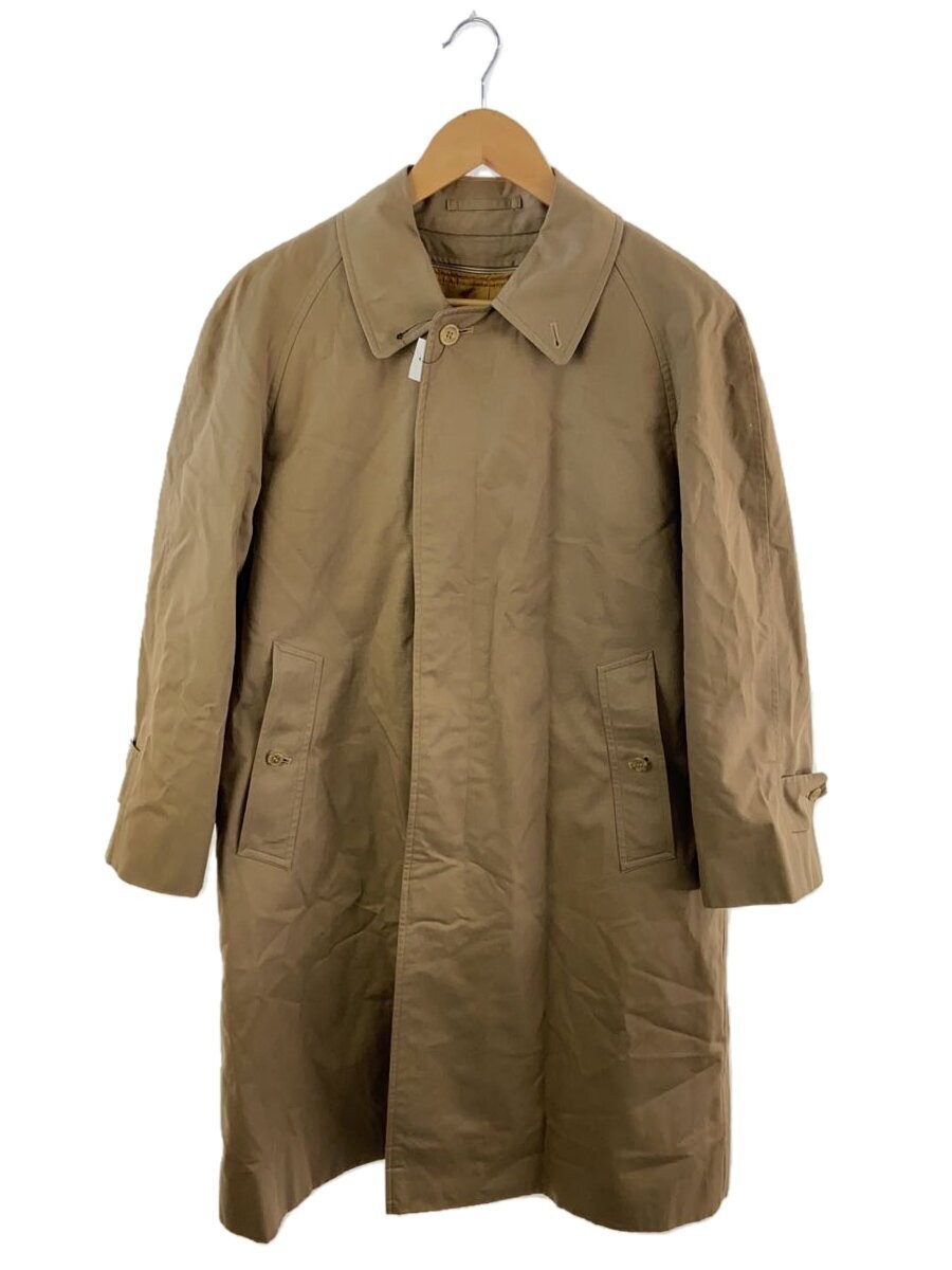 Vintage Burberry Balmacaan Trench Coat 80s-90s Camel Cotton Mens Wr055-931 EG ZIA