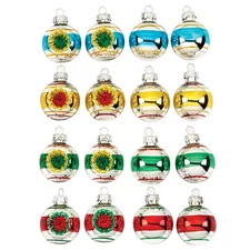 Mini Glass Nostalgic Ornaments, Set of 16 by Holiday PeakTM