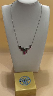 Sajen Silver Watermelon (Triplet) and Celestial Pink and Green Quartz  18 