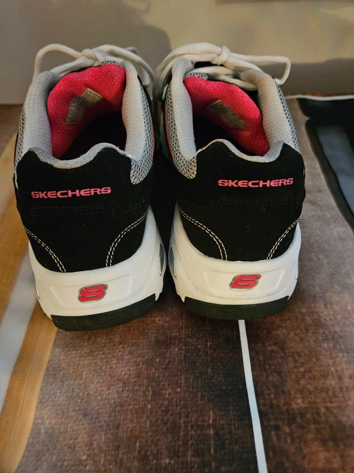 Womens Skechers Sport D'Lites Black/Pink/Silver/White Sz 10 - Image 3 of 4