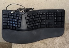 Microsoft Ergonomic Keyboard Wired USB Black Model 1878 TESTED Free-Ship