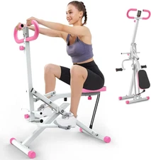 Squat Machine for Home, Squat Ride / Rowing Machine with Adjustable Resistance, 
