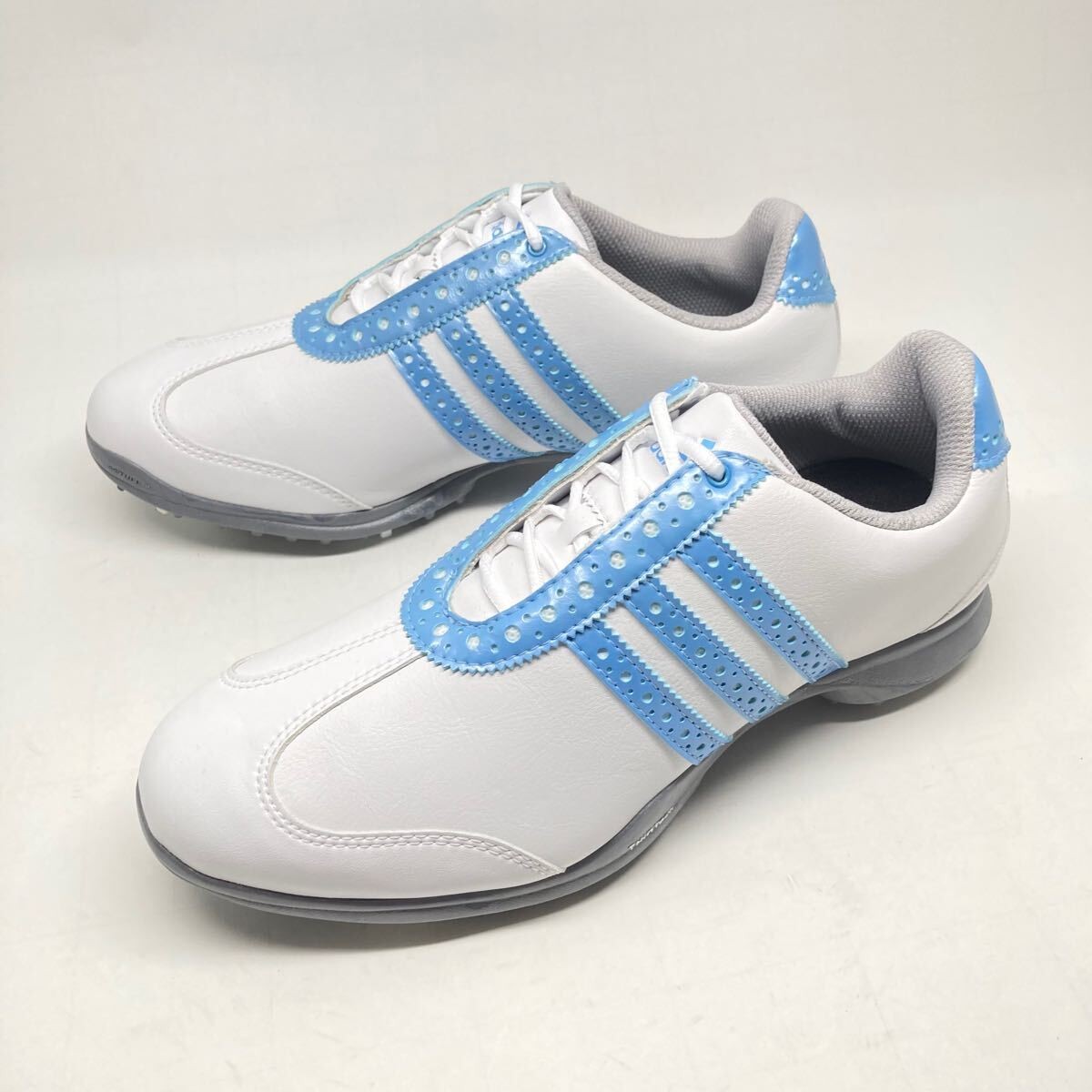 Adidas Golf Driver Val S 24cm US 7.5 Used White Blue Excellent Condition