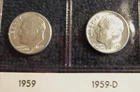 Roosevelt Dime lot  1959  P-D   90% Silver (Lot of 2)  (NR)