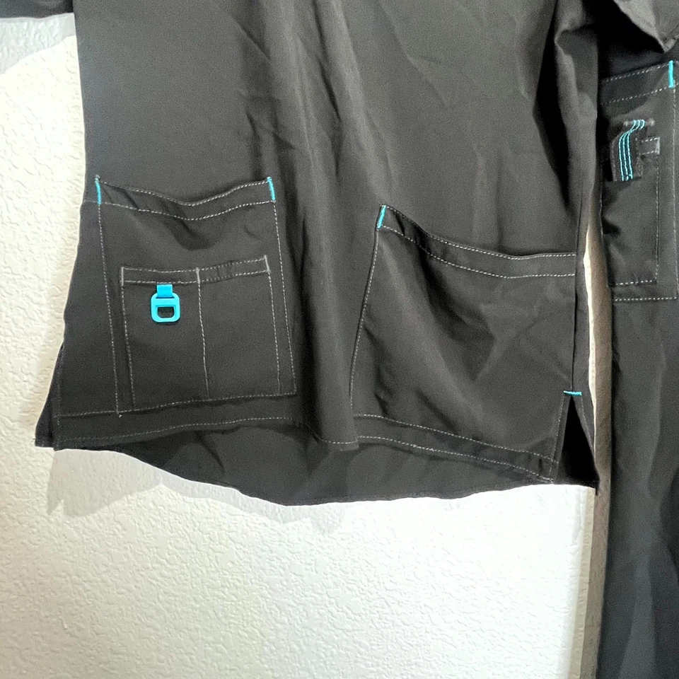 Carhartt Cross Flex Scrub Set Womens Small Black Stretch V Neck Bootcut Medical - Image 4 of 4
