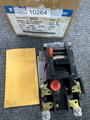 CUTLER HAMMER B100M0B Size MO Model A Manual Motor Starter 2 Pole 2602D70G02