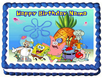 SPONGE BOB Squarepants Party Edible Cake topper image 