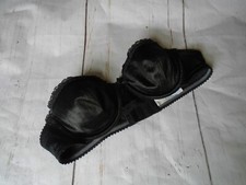 34A Shiny Black Nylon Underwire Vintage WARNERS Shine On Strapless Bra 1121 34A