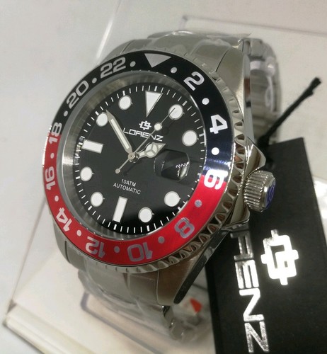 Watch man Lorenz diver automatic 21 Rubies Cash, 42mm, Black and Red Dial |  eBay