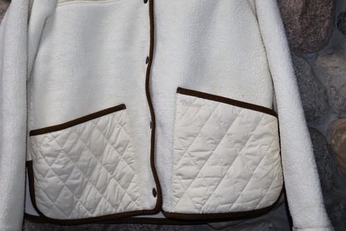 Barbour Brambles Fleece Jacket Cream White LFL0075CR11 New $220 UK 12 US Size 8 - Picture 5 of 7