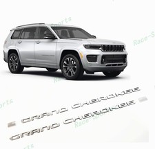 2pcs 2021 Jeep Grand Cherokee Wlwk Side Door Nameplate Emblem Silver Gray