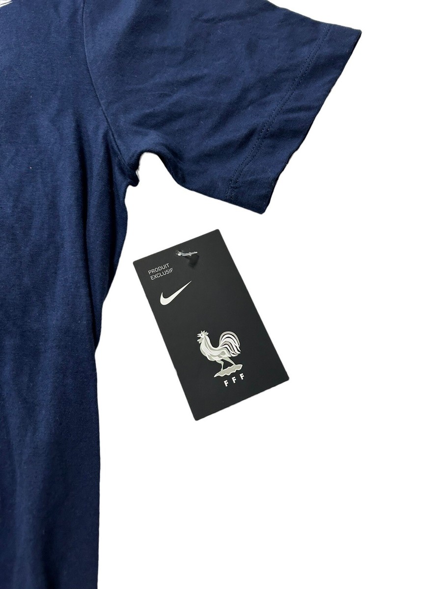 NEW Nike Tee France FFF Soccer Football Navy Blue T-shirt Women's