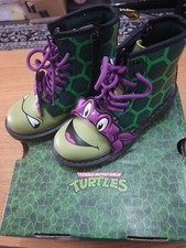 Dr Doc Martens 1460 8 hole Turtles Ninja Donnie green boots Child TMNT
