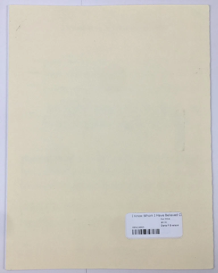 I Know Whom I Have Believed Clarinet Trio by Dana F Everson David E. Smith Pub - Image 4 of 4