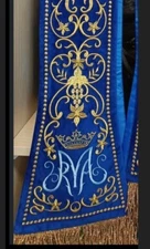 Roman Velvet Blue  Stole Vestment