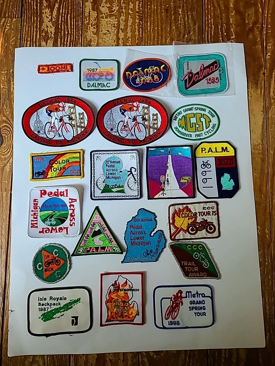 Lot Of Multicolor Sports Sew-on Embroidered Patches~Bicycle Touring MICHIGAN