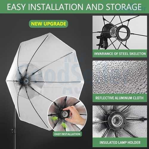Studio Octagonal Dimmable LED Softbox Lighting Stand Photography Soft Box Kit - Picture 8 of 13