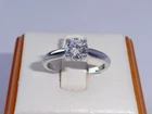 Ladies Sterling 925 Fine Silver Brilliant Cut White Sapphire Solitaire Ring