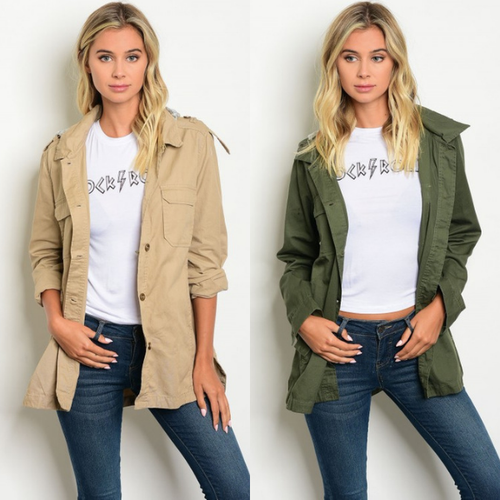 NEW Boutique Rosette HOODED UTILITY 
