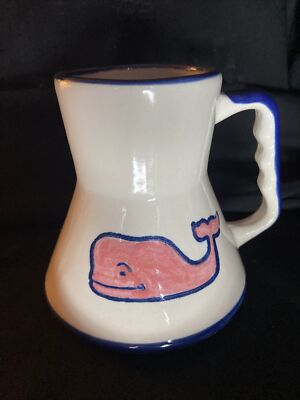 Vineyard Vines-White/Blue/Pink Whale Logo Advertising Col. Stoneware Mug- NICE!!
