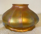 Vintage Art Glass Aurene Iridescent 3 1/4" Fitter Scalloped Lamp Shade