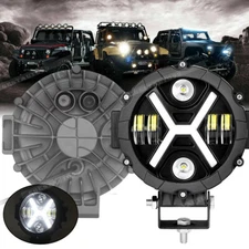 7" inch Round LED Light Pod Bar Spot Flood DRL Driving Fog ATV SUV Offroad Truck