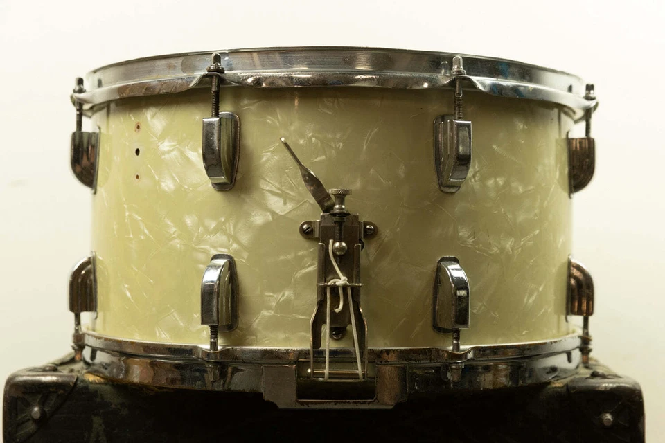 Tambor Leedy 8x15 "Concert King" Perla Marina Blanco Años 50 Foto 3 de 4
