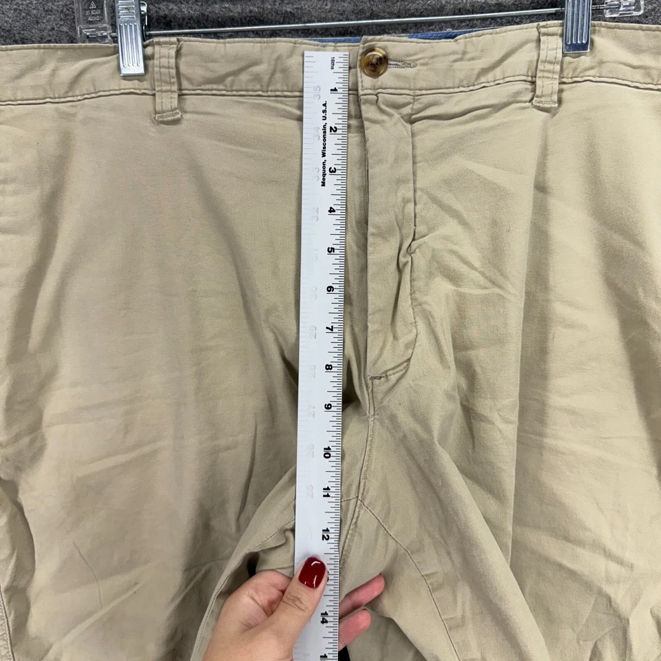 Pantalones Cortos Club Room Hombres 42 Beige Tiro Medio Bolsillos Chino Algodón Ajuste Regular Comodidad Foto 4 de 4