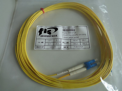 Fiber Optic Patchcord Duplex 5M LC/UPC LC/UPC FIS 9/125 Singlemode New in Bag