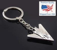 Stealth Air Plane Jet Space Ship Top Secret Keychains Silver Gift Keyfob Chrome 
