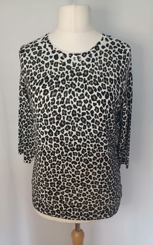 BONMARCHE Ladies white leopard print jumper size 14