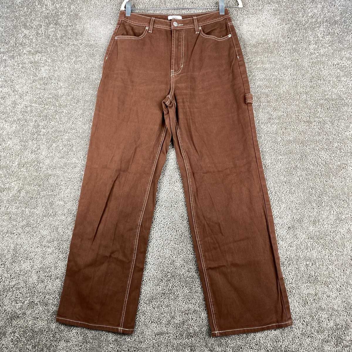 FOREVER 21 Straight Carpenter Jeans Women's 27 Brown High Rise
