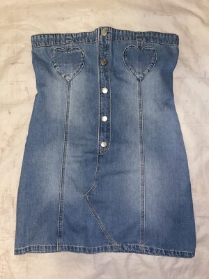 Women s 10 Miss S Denim Strapless Mini Jean Dress