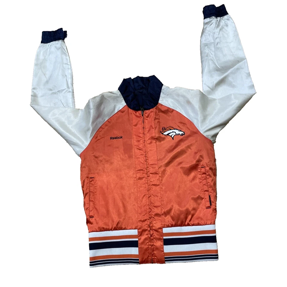 Chaqueta Universitaria Denver BRONCOS Mujer S Reversible Bombardero REEBOK NFL TEAM APPAREL Foto 3 de 4