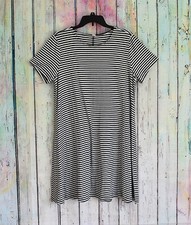 Women's Old Navy Shirt Knit Dress XLARGE Black Stripe PRE-OWNED DEFECTS