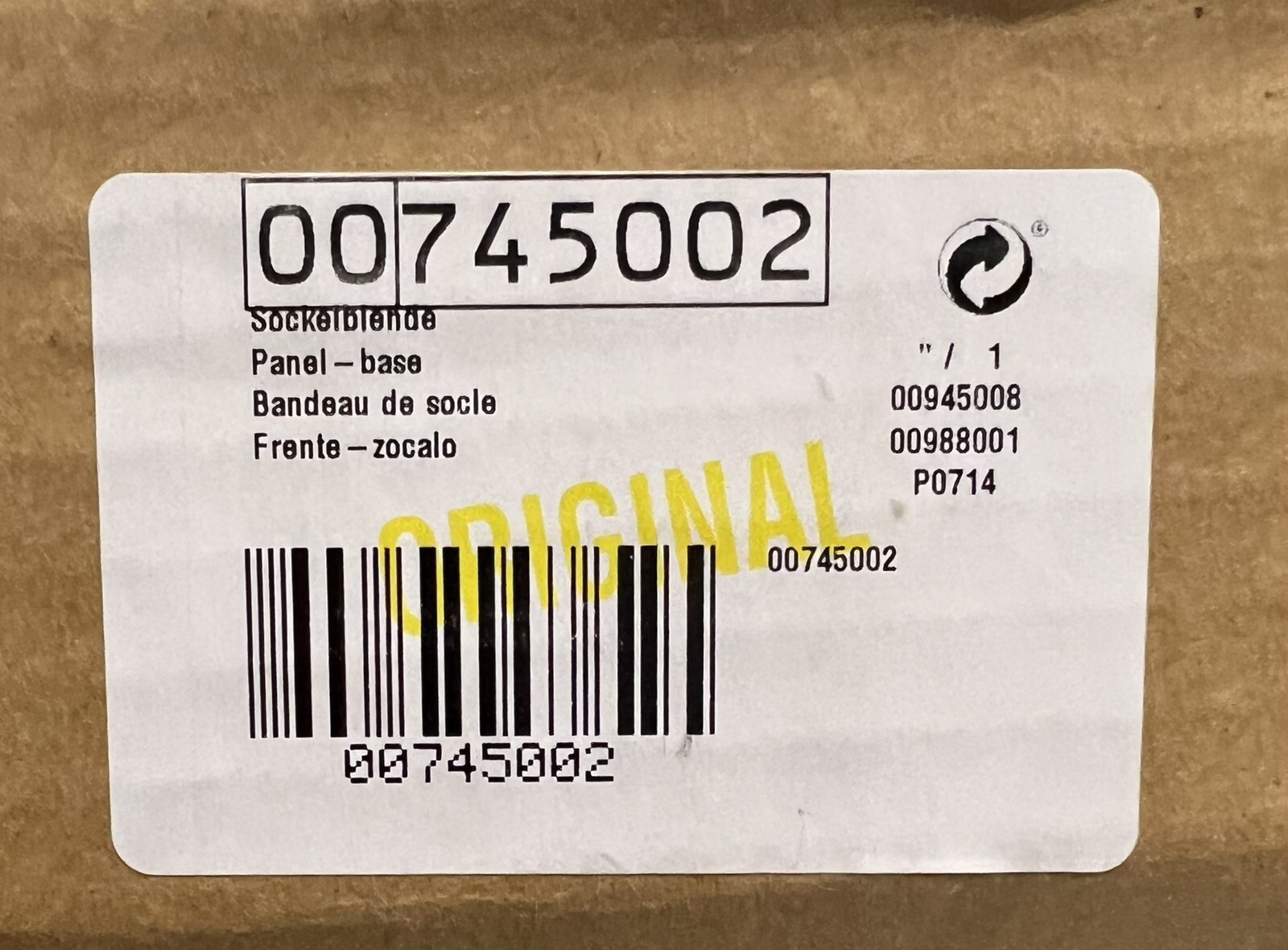 BOSCH/THERMADOR BLACK TOE PANEL 00745002 FOR DISHWASHERS, see pics. eBay