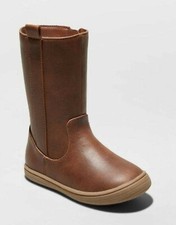 New Toddler Girl  s Cat  Jack Orabel Tall Fashion Boots Side Zip Brown Size 6