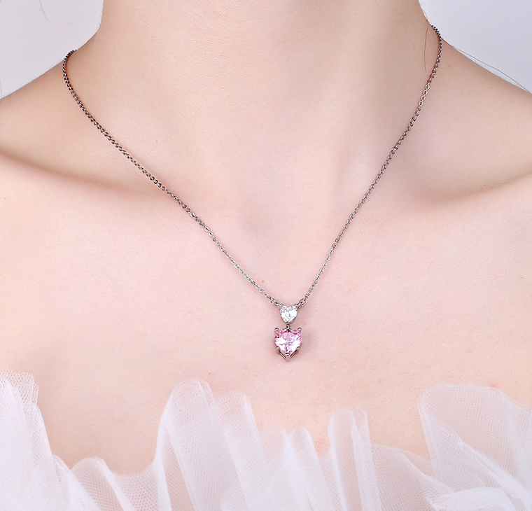 【STONEHENgE】Silver Pink Heart Necklace SC1682〜ネックレス STONEHENgE】Silver Pink Heart Necklace SC1682〜ネックレス