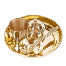 Pooja Bhog Thali Set Small | Size - 4 inches (Set of 5 Pooja Items Us