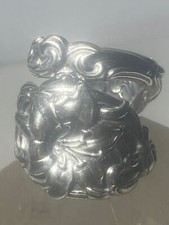 Floral spoon ring flowers band ring sterling silver women girl