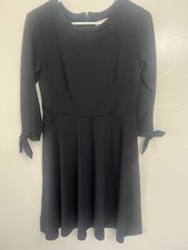 Ann Taylor Loft Women's Size 2P Black Dress Tie Sleeve, Long Sleeve Fit & Flare