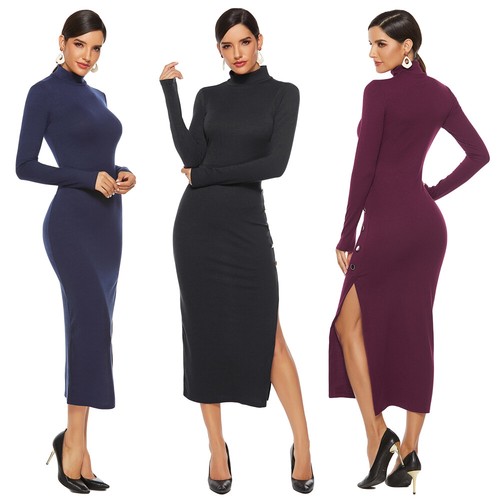 Women Long Sleeve Knitted Turtleneck 